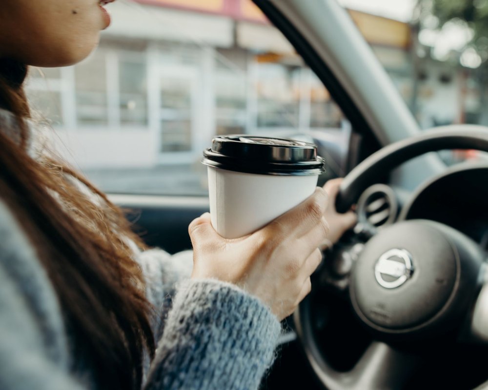 Coffee inside the car